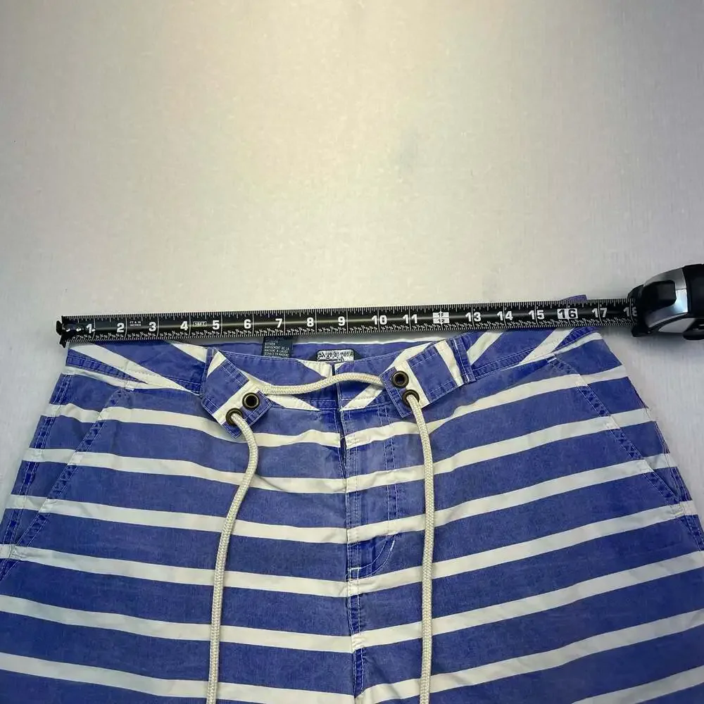 Polo Ralph Lauren US-RL Rescue Patrol Blue and White Striped Swim Trunks Sz 32